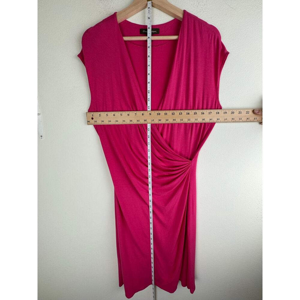 Tommy Bahama Tambour Faux Wrap Jersey Dress Bright Pink Medium - Picture 12 of 12